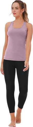 TELALEO 5 قطع من قمصان التدريبات للنساء، قمصان رياضية بدون أكمام رياضية، قمصان مضغوطة بدون أكمام مناسبة للجفاف أسود/رمادي/أبيض/رمادي فاتح/أرجواني 2XL in Kuwait