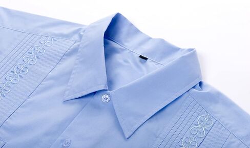 Mens Shirts Guayabera Shirts Cuban Long Sleeve Mexican Shirts for Men in Saudi Arabia