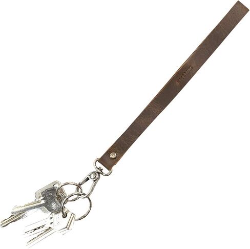 Hide & Drink, Simple Thin Lanyard Handmade from Full Grain Leather Key Ring Holder for Organizing Keychains Long Leather Cord with Sturdy Lobster Clasp for Convenient Easy Access - Bourbon Brown in Saudi Arabia
