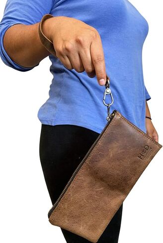 Hide & Drink, Simple Thin Lanyard Handmade from Full Grain Leather Key Ring Holder for Organizing Keychains Long Leather Cord with Sturdy Lobster Clasp for Convenient Easy Access - Bourbon Brown in Saudi Arabia