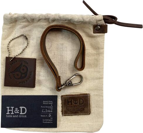Hide & Drink, Simple Thin Lanyard Handmade from Full Grain Leather Key Ring Holder for Organizing Keychains Long Leather Cord with Sturdy Lobster Clasp for Convenient Easy Access - Bourbon Brown in Saudi Arabia