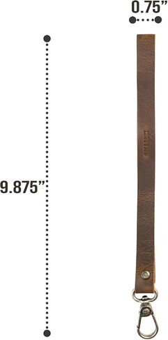 Hide & Drink, Simple Thin Lanyard Handmade from Full Grain Leather Key Ring Holder for Organizing Keychains Long Leather Cord with Sturdy Lobster Clasp for Convenient Easy Access - Bourbon Brown in Saudi Arabia