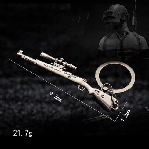 4 قطع سلاسل مفاتيح معدنية المستوى 3 خوذة Kar98K حقيبة الظهر مقلاة حلقة مفاتيح، بني، ميني, بني in Kuwait