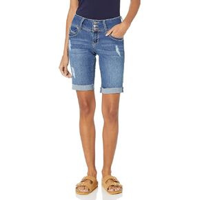 YMI Women's Junior Wannabettabutt 3-Button Cuffed Bermuda Short in Kuwait