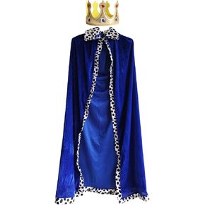 Weahre King Robe Costume Queen Robe King Crown Cape Royal Cloak for Halloween Carnival Cosplay Party Dress Up in Kuwait