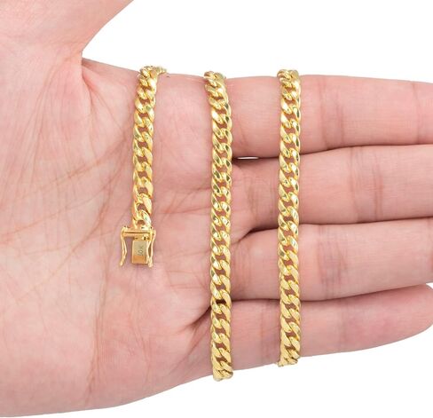 Nuragold 10k الذهب الأصفر 5.5mm ميامي الكوبي ربط سلسلة سوار، رجل إمرأة مجوهرات مربع المشبك 7 "7.5" 8 "8.5" 9" in Saudi Arabia