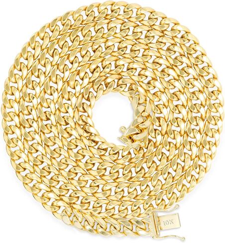 Nuragold 10k الذهب الأصفر 5.5mm ميامي الكوبي ربط سلسلة سوار، رجل إمرأة مجوهرات مربع المشبك 7 "7.5" 8 "8.5" 9" in Saudi Arabia