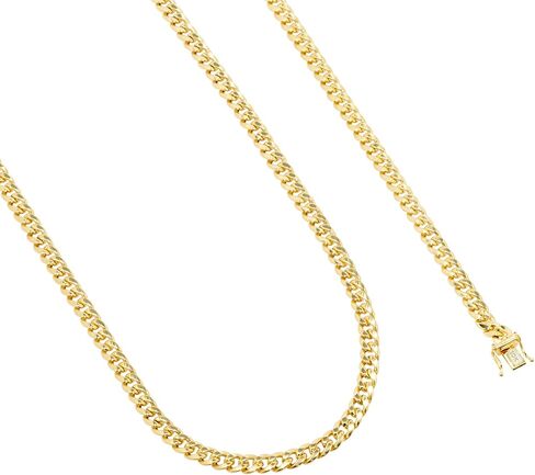Nuragold 10k الذهب الأصفر 5.5mm ميامي الكوبي ربط سلسلة سوار، رجل إمرأة مجوهرات مربع المشبك 7 "7.5" 8 "8.5" 9" in Saudi Arabia