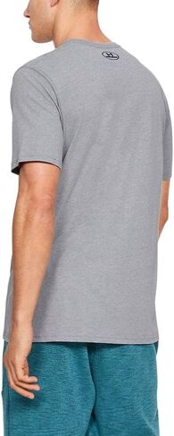 Under Armour Men's Sportstyle Logo Short Sleeve T-Shirt , Steel Light Heather (036)/Black , Medium in Saudi Arabia