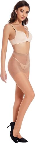 CozyWow Womens 8D Silky Sheers Tights Run Resistant Control Top Pantyhose with Reinforced Toe S-M in Saudi Arabia