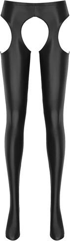 YiZYiF Women's Shiny Glossy 70D Cutout Pantyhose Oil Satin Tights Dance Compression Stockings in Kuwait