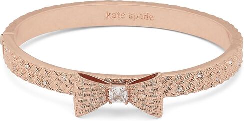 سوار نسائي من Kate Spade New York ملفوف بسوار بمفصلات على شكل فيونكة شفاف/ذهبي وردي مقاس واحد in Kuwait