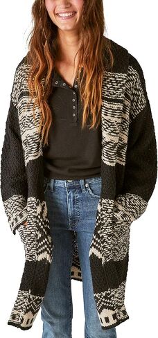 معطف نسائي بطباعة جزيرة Fair Isle من Lucky Brand in Saudi Arabia