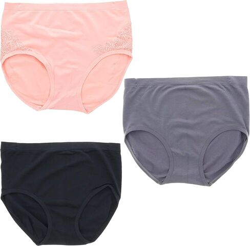 سراويل داخلية نسائية من Delta Burke Intimates مقاس كبير بحواف دانتيل عالية الارتفاع (3Pr) in Kuwait