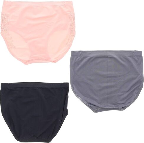 سراويل داخلية نسائية من Delta Burke Intimates مقاس كبير بحواف دانتيل عالية الارتفاع (3Pr) in Kuwait