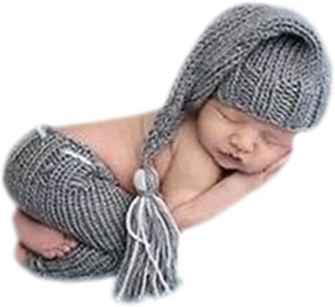 دعائم التصوير الفوتوغرافي لحديثي الولادة للاولاد والبنات مصنوعة يدويا من الكروشيه المحبوك مع قبعة وسروال in Kuwait