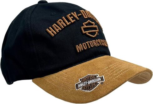 Harley-Davidson Men's H-D Motorcycles Logo Baseball Cap, Black/Brown in Kuwait
