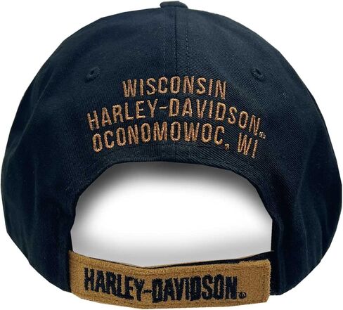 Harley-Davidson Men's H-D Motorcycles Logo Baseball Cap, Black/Brown in Kuwait