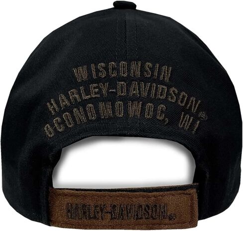 Harley-Davidson Men's H-D Motorcycles Logo Baseball Cap, Black/Brown in Kuwait