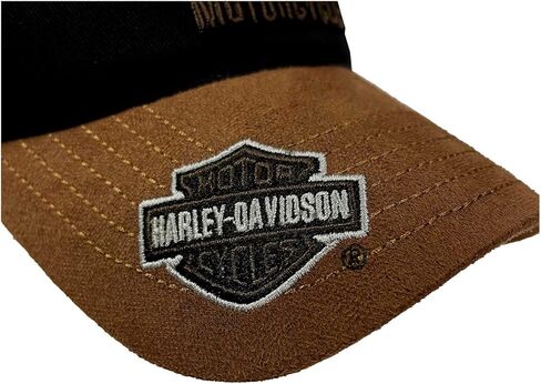 Harley-Davidson Men's H-D Motorcycles Logo Baseball Cap, Black/Brown in Kuwait