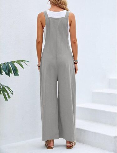 أفرول نسائي من CHARTOU بدون أكمام فضفاض وواسع الساق مع جيوب in Kuwait