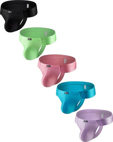 IKINGSKY Men's High Stretch Cheeky Thongs Silky Mini Cheek Underwear Sexy Low Rise Bulge Under Panties for Men in Saudi Arabia