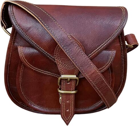 اوربان ليذر شنطة كتف كروس للنساء مصنوعة يدويا من الجلد الطبيعي بتصميم بوهو هيبي ساتشيل للفتيات المراهقات، شنطة كروس كروس للنساء والسيدات, بني in Kuwait