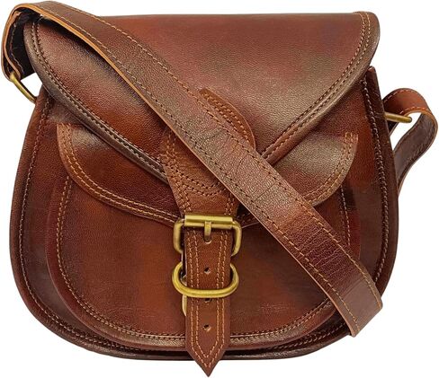 اوربان ليذر شنطة كتف كروس للنساء مصنوعة يدويا من الجلد الطبيعي بتصميم بوهو هيبي ساتشيل للفتيات المراهقات، شنطة كروس كروس للنساء والسيدات, بني in Kuwait