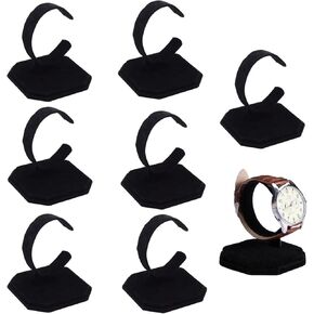 لونغ تاو 8 قطع من حوامل عرض المجوهرات حامل عرض الساعات المخملي الأسود حامل منظم الساعات حامل سوار عرض لمبيعات التجزئة وعرض العرض التجاري على سطح الطاولة in Kuwait