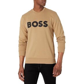 سويت شيرت برقبة دائرية وشعار BOSS فرنسي تيري