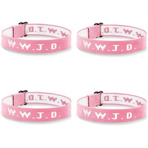 yfstyle 4PCS WWJD Bracelet Healing Crystal Bracelets for Men What Would Jesus Do Bracelet W.W.J.D. Bracelet Handmade Braided Bracelets Inspirational Religious Christian Jewelry