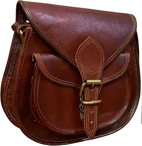 اوربان ليذر شنطة كتف كروس للنساء مصنوعة يدويا من الجلد الطبيعي بتصميم بوهو هيبي ساتشيل للفتيات المراهقات، شنطة كروس كروس للنساء والسيدات, بني in Kuwait