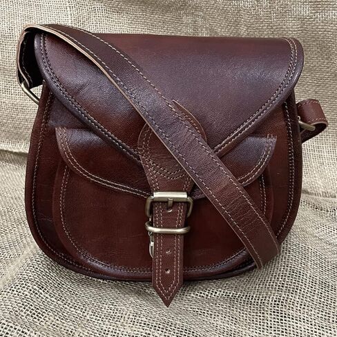 اوربان ليذر شنطة كتف كروس للنساء مصنوعة يدويا من الجلد الطبيعي بتصميم بوهو هيبي ساتشيل للفتيات المراهقات، شنطة كروس كروس للنساء والسيدات, بني in Kuwait