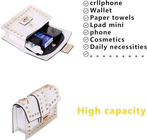 المحافظ وحقائب اليد للنساء أزياء بو الجلود مقبض سلسلة شفافة كريستال برشام حقيبة الكتف حمل حقيبة مخلب in Kuwait