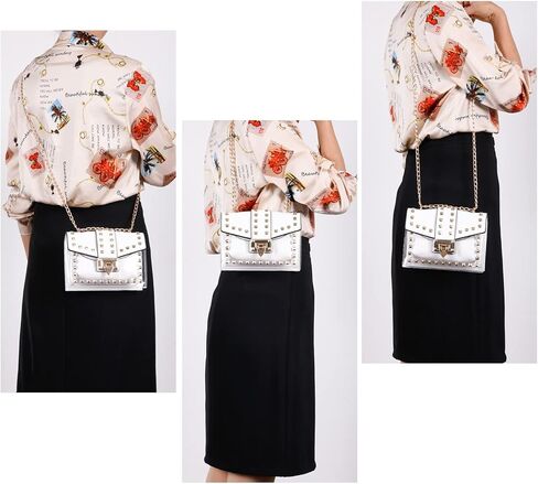 المحافظ وحقائب اليد للنساء أزياء بو الجلود مقبض سلسلة شفافة كريستال برشام حقيبة الكتف حمل حقيبة مخلب in Kuwait