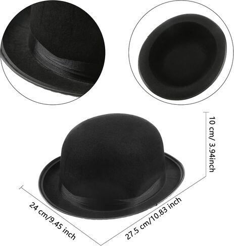 SGBETTER 12 Pack Black Bowler Hats Felt Derby Hat Top Hat for Funny Hat Party Men Women Halloween Cosplay Costume Accessories in Saudi Arabia