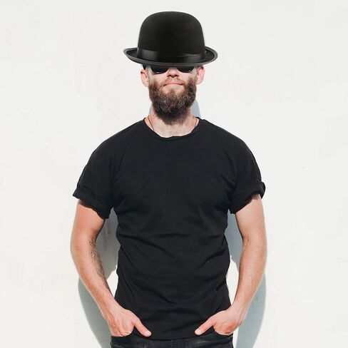 SGBETTER 12 Pack Black Bowler Hats Felt Derby Hat Top Hat for Funny Hat Party Men Women Halloween Cosplay Costume Accessories in Saudi Arabia