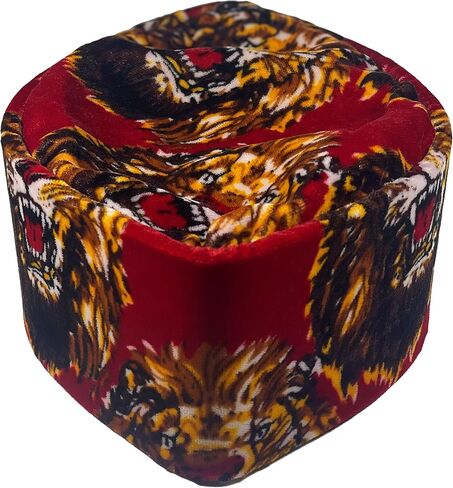 Oga Faaji African Native Hat Foldable Velvet Hat (Red Lion, Small 23 1/2"), Red Lion, S-M in Kuwait
