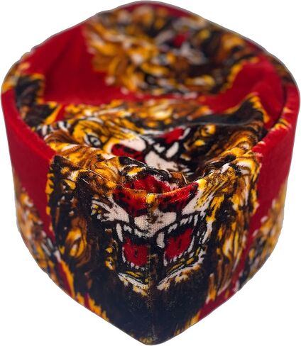 Oga Faaji African Native Hat Foldable Velvet Hat (Red Lion, Small 23 1/2"), Red Lion, S-M in Kuwait