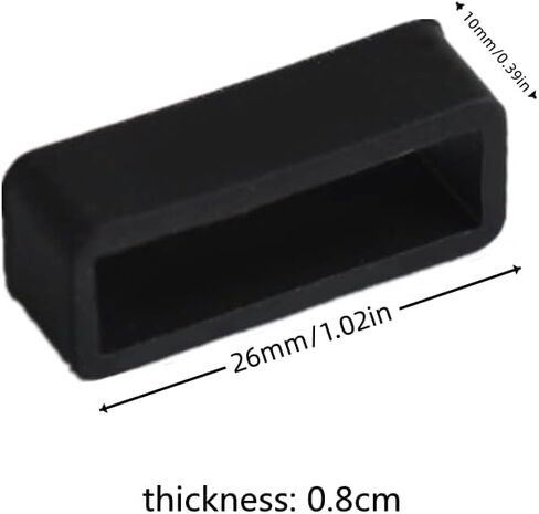 حلقات تثبيت بديلة GO-CHUNRIQIN، حلقة حزام سيليكون 22 مم، حلقات آمنة موصل حلقات أمان، حلقات بديلة لملحقات حزام الساعة الذكية (10 قطع، أسود وأبيض) in Kuwait