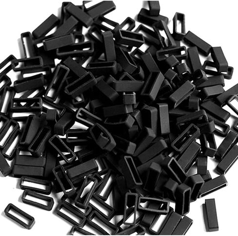 حلقات تثبيت بديلة GO-CHUNRIQIN، حلقة حزام سيليكون 22 مم، حلقات آمنة موصل حلقات أمان، حلقات بديلة لملحقات حزام الساعة الذكية (10 قطع، أسود وأبيض) in Kuwait