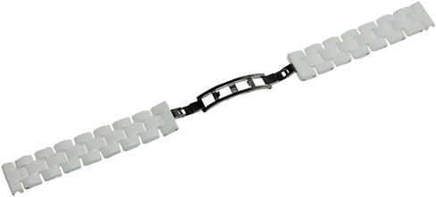 سوار ساعة من السيراميك من RECHERE، مشبك مزدوج قابل للطي غير مرئي، اللون أبيض in Kuwait