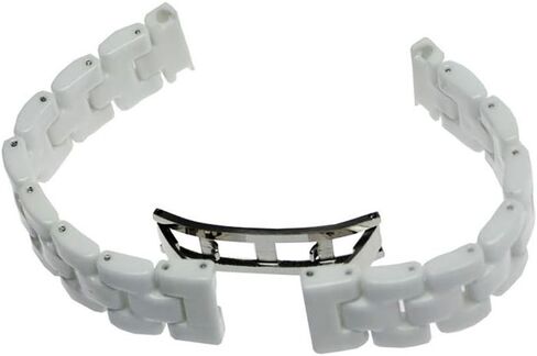 سوار ساعة من السيراميك من RECHERE، مشبك مزدوج قابل للطي غير مرئي، اللون أبيض in Kuwait