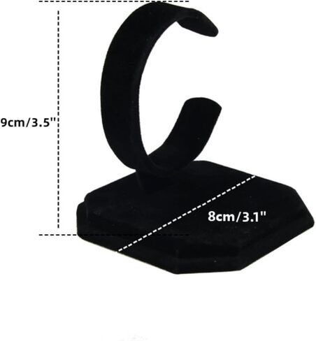 لونغ تاو 8 قطع من حوامل عرض المجوهرات حامل عرض الساعات المخملي الأسود حامل منظم الساعات حامل سوار عرض لمبيعات التجزئة وعرض العرض التجاري على سطح الطاولة in Kuwait