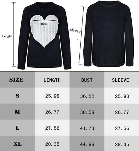 GOLDSTITCH Women's Sweater Heart Knitted Pullover Sweaters Long Sleeve Crewneck Cute Sweaters in Saudi Arabia