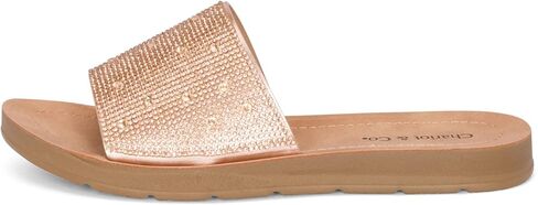 Chariot & Co -Space- Womens Rhinestone Strap Platform Trendy Glitter Sandal Slides in Saudi Arabia