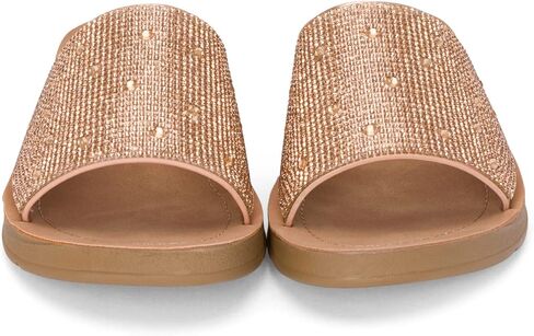 Chariot & Co -Space- Womens Rhinestone Strap Platform Trendy Glitter Sandal Slides in Saudi Arabia