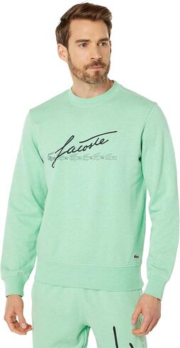 Lacoste Men's Long Sleeve Script Crewneck Sweatshirt in Saudi Arabia