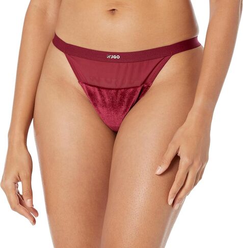 HUGO Women's Velvet and Mesh Thong in Saudi Arabia