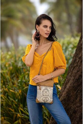 ميرا باغ سول سيرتشر حقيبة صغيرة وصليب مصنوعة من قماش وجلد مطور S-2535, متعدد الألوان, One Size in Kuwait